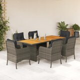vidaXL 7-dijelni vrtni blagovaonski set sivi od poliratana | shoptok.hr