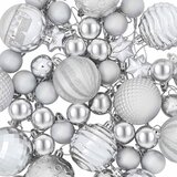  Set božićnih kuglica 88 kom. Srebrna &amp;Oslash; 6 cm Plastika Slike