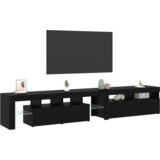 TV ormarići 2 kom s LED svjetlima Crni hrast Konstruirano drvo | shoptok.hr