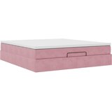 vidaXL Otomanski posteljni okvir z vzmetnico roza 180x200cm žamet, (21653285) | Shoptok.si