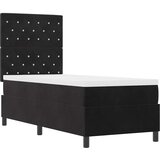  LED Box Spring Krevet s madracem Crna 80 x 200 cm Baršun | shoptok.hr