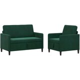  Set sofe s pohranom 2 kom. Tamnozelena Poliester | shoptok.hr