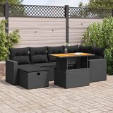  8-dijelni set vrtnih sofa od poliratana s jastucima crni bagrem | shoptok.hr