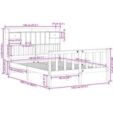 vidaXL Knjižna postelja brez vzmetnice bela 140x200 cm trdna borovina | Shoptok.si