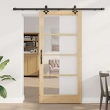  Klizna vrata ORKDAL 93 x 202 cm Masivna borovina i staklo Cijene