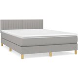 vidaXL Box spring postelja z vzmetnico svetlo siva 140x200 cm blago, (20930198) Cene