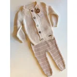 kompletic trikotaza: pantaloni (pruge), jakna - Plava