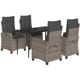 vidaXL Vrtna jedilna garnitura 5-delna z blazinami siv poli ratan, (21018581) | Shoptok.si