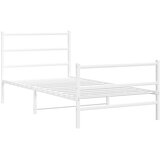  Metalni okvir kreveta uzglavlje i podnožje bijeli 100x200 cm | shoptok.hr