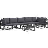  Sjedeća garnitura za vrt s jastukom 7 pcs Crna Aluminij | Eponuda.ba
