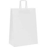  Papirnate vrećice 250 kom s ručkama bijele 32x17x44 cm | shoptok.hr