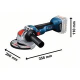 Bosch Akumulatorski kotni brusilnik Professional GWX 18V-10 C X-LOCK Solo (18 V, brez baterije, premer plošče: 125 mm, 10.000 vrt./min) | Shoptok.si