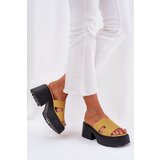 Boto Ladies Platform Slippers With A Chunky Heel Yellow Rizana | Shoptok.si