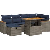  7-dijelni set vrtnih sofa od poliratana s jastucima sivi bagrem | Eponuda.ba
