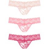 Underneath 3-delni set tangic roza Cene