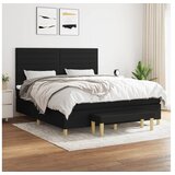 vidaXL Krevet s oprugama i madracem crni 180x200 cm od tkanine | shoptok.hr