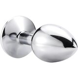 Sunfo - metalni analni dildo s kamenom (srebrno-ružičasti) | shoptok.hr