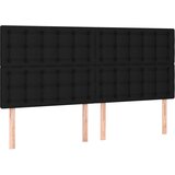  LED uzglavlje crno 160x5x118/128 cm od tkanine | shoptok.hr