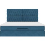 vidaXL Otomanski posteljni okvir z vzmetnicami moder 180x200cm žamet | Shoptok.si