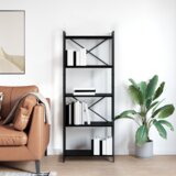 vidaXL Knjižna omara Črni hrast 60 x 30 x 153 cm Konstruiran les | Shoptok.si