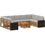  Setovi sofa 10 pcs Prirodna i svjetlosiva Čvrsto drvo akacije | shoptok.hr