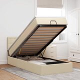  Otomanski okvir kreveta s madraca krem 90x190cm od tkanine | shoptok.hr