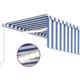  Tenda na ručno uvlačenje s roletom LED 5 x 3 m plavo-bijela | shoptok.hr