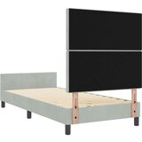 vidaXL Postelja Svetlo siva 100x200 cm Žamet | Shoptok.si