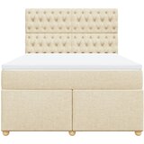  Krevet s oprugama i madracem krem 140 x 190 cm od tkanine | shoptok.hr