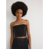 Reserved - LADIES` TOP - tamnosivo Cijene