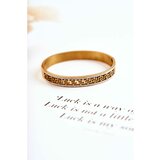 Kesi Women's Steel Bracelet With A Clasp With Cubic Zirconia Gold Cene