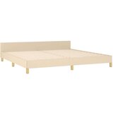  Posteljni okvir z vzglavjem krem 200x200 cm blago, (20906428) | Shoptok.si