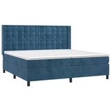  S oprugama i madracem tamnoplavi 200x200 cm baršunasti | shoptok.hr
