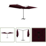  The Living Store Dvojni senčnik z jeklenim drogom 250x250 cm bordo rdeč - Dvojni Senčnik, (21742501) Cene