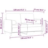  Dvosjed s ukrasnim jastucima crni 120 cm baršunasti | Eponuda.com