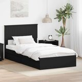  Postelja s shranjevanjem Črna 100 x 200 cm Konstruiran les, (5000105197) | Shoptok.si