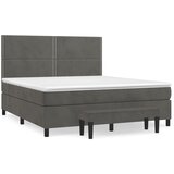  Krevet s oprugama i madracem tamnosivi 180x200 cm baršunasti | shoptok.hr