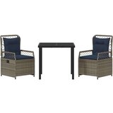  Vrtni set za objed 3 pcs Siva poliratan | shoptok.hr