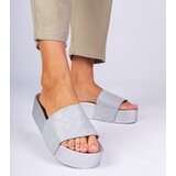 D/CEO marka niezdefiniowana Gray embossed slides Kelisa | ePonuda.com