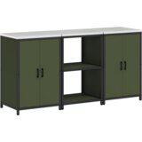 vidaXL Kuhinjski set za pohranu s policom s pohranom s vratima 3 pcs Maslinasto zelena | shoptok.hr