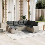 vidaXL 7-dijelni set vrtnih sofa svjetlosivi od poliratana | shoptok.hr