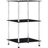 s 3 razine crne 40 x 40 x 67 cm od kaljenog stakla