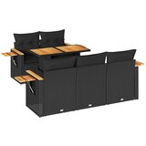  6-dijelni set vrtnih sofa s jastucima crni od poliratana bagrem | shoptok.hr