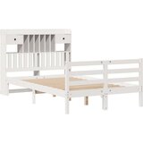 vidaXL Posteljni okvir brez vzmetnice bela 135x190 cm trdna borovina | Shoptok.si