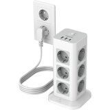 TESSAN Stolpna razdelilna vtičnica (TS-TPS04-DE), 12x vtičnica, 3x USB, stikalo, 2 m kabel, (5000257222) Cene