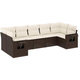  7-dijelni set vrtnih sofa od poliratana s jastucima smeđi | shoptok.hr