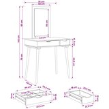 Set toaletnog stolića FAUSKE 2 kom. Bijela 76 x 50 x 143 cm | shoptok.hr