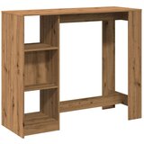 vidaXL Barski stol s policom boja hrasta 124x46x103,5 cm drveni | shoptok.hr