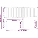  Metalno zamjensko uzglavlje bijelo 160 cm | shoptok.hr