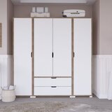 Hanah home nisan 1600-024 light walnutwhite wardrobe | ePonuda.com